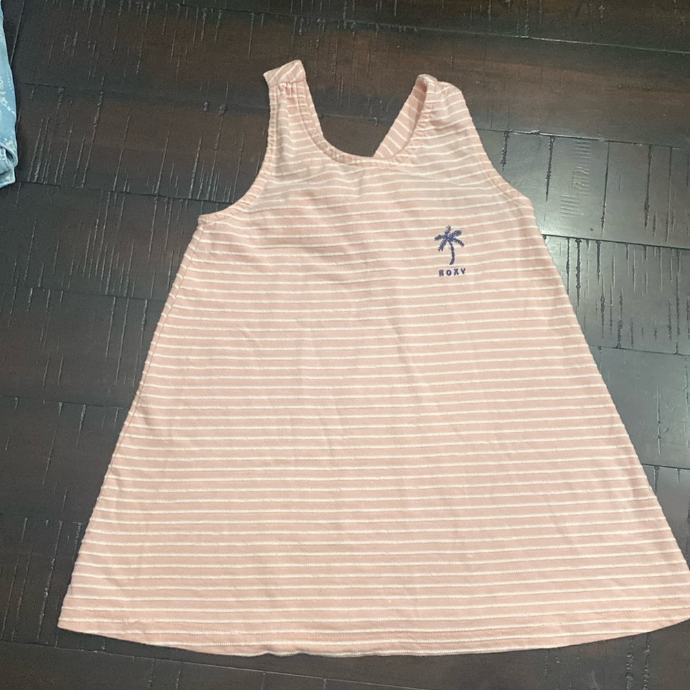 Roxy girls, pink and white stripes swim cover-up size 6